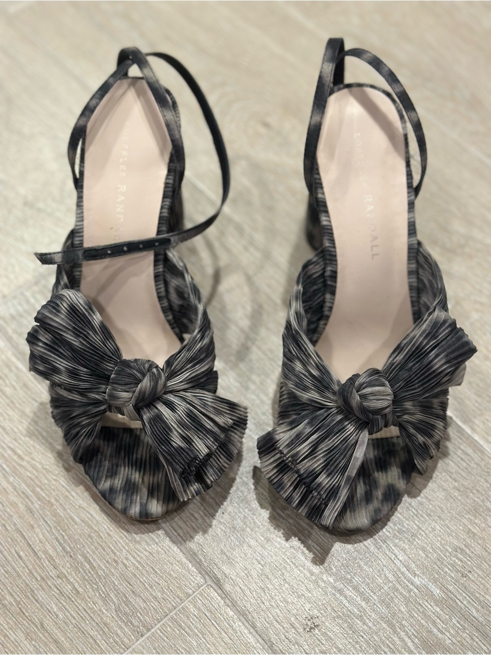Loeffler Randall Pleated Bow Slingback Heels - Black